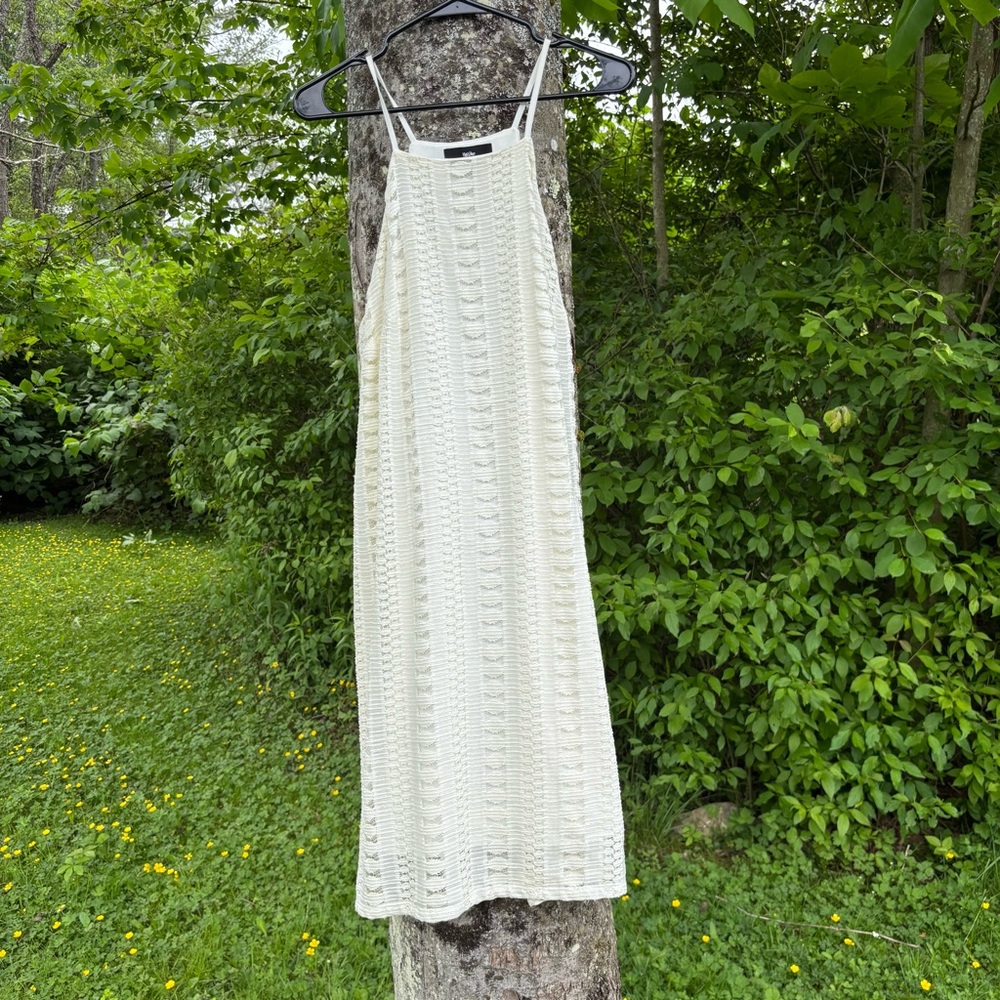 Mossimo White Sleeveless Halter Midi Sundress